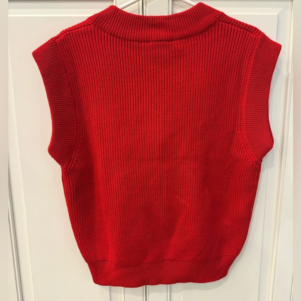 Avara Nicolette Red Knit Sweater Vest | Size M | NWT - Picture 7 of 9